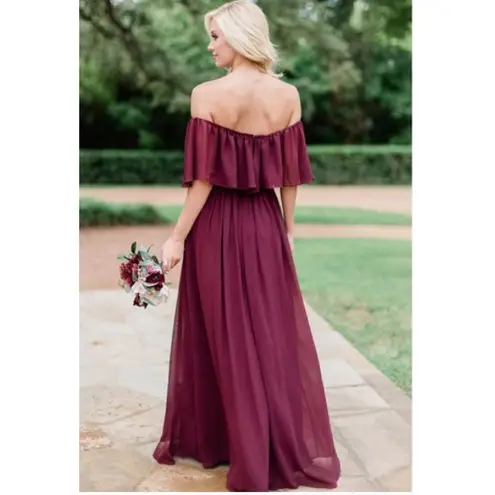 Revelry Abigail Chiffon Dress Burgendy Merlot Womens New Size 30 Red