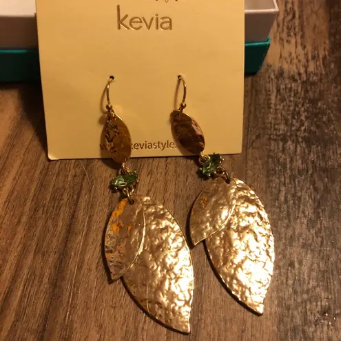 Savvy New in Box Kevia  Leaf Drop Earrings