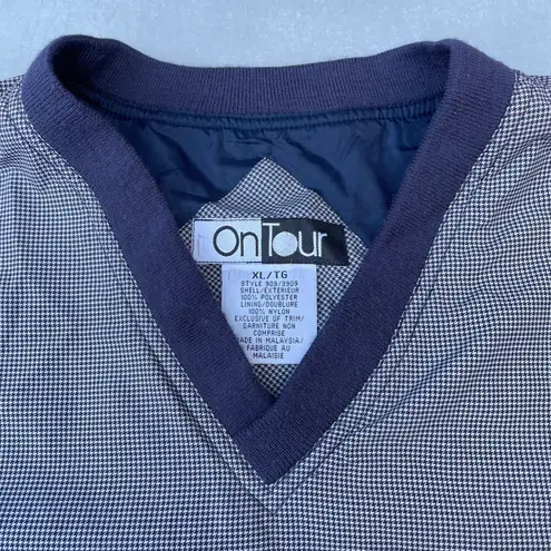 On Tour Vintage Team USA World Cup 2003 Houndstooth Pullover Navy Blue Sweater Jacket