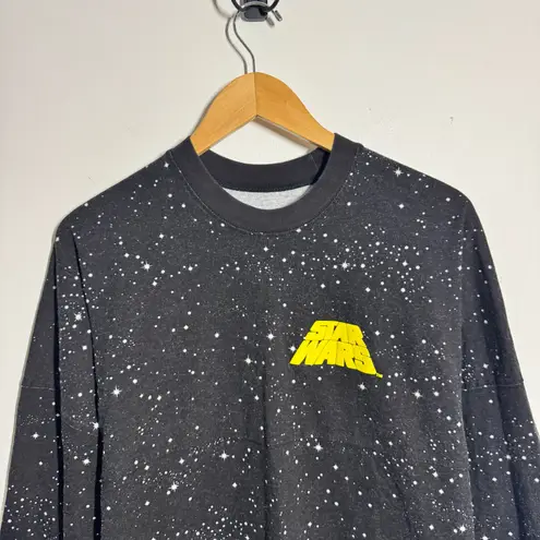 Spirit Jersey DisneyxSpirit Jersey Star Wars Galaxy Far Away Script Shirt Long Sleeve Black M