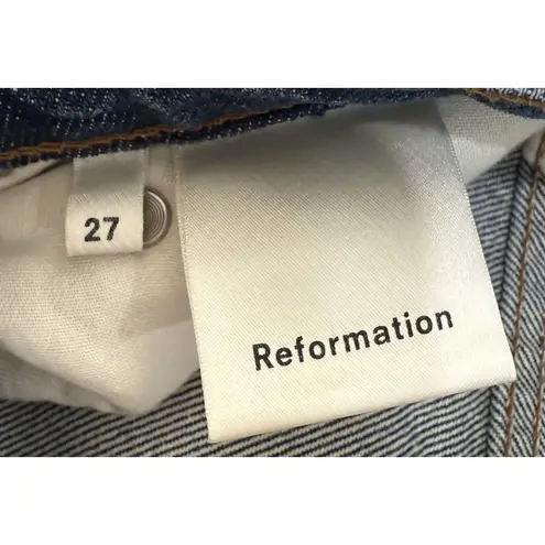 Reformation  Winona Mid Rise‎ Denim Blue Jeans Crop Baltic Button Fly Size 27