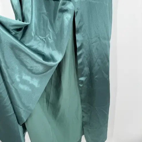 Birdy Grey Kira Satin Dress Size 1X Sea Glass NWT Bridesmaid Wedding Gown Formal