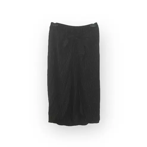 Tori Praver Swimwear š’€Bri Midi Metallic Lurex Thread Wrap Skirt š’€Black š’€Small