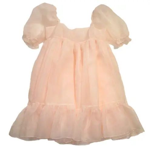 NWT Selkie The French Puff in Peach Organza Puff Sleeve Midi Dress 3X