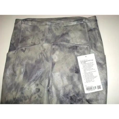 New NWT Lululemon Leggings RARE 6 Womens SeaWheeze Swift Speed Crop Pockets 21"