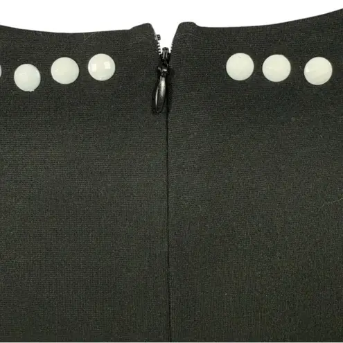 Carmen Marc Valvo NWT Beaded Neck Ponte Sheath Dress Black M