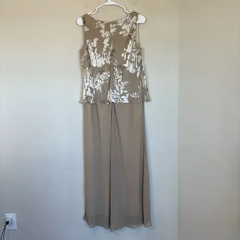 Alex Evenings Women's Gold 2-Piece Dress & Jacket Formal Wear | Size 14WP