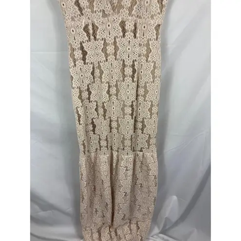 WAYF Meander Tiered Lace Maxi Dress Size Small