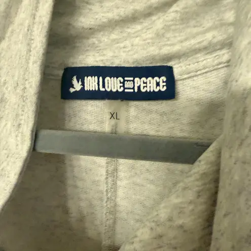 Ink Love & Peace gray cowl neck pullover sweater in heather gray Size XL