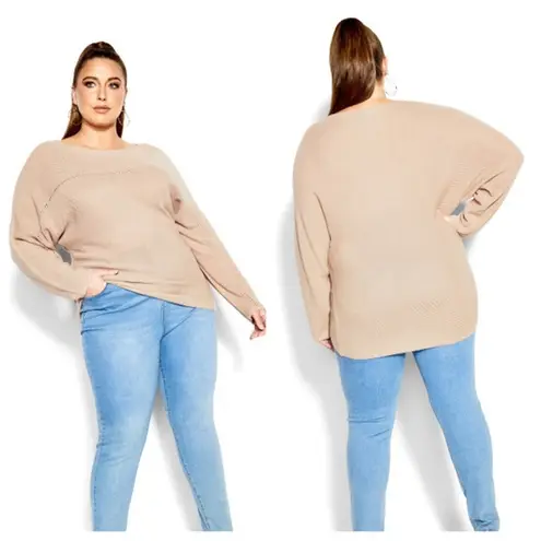 City Chic NWT Wool Blend Romance Sweater in Soft Sand - Size L (20)