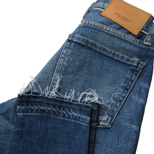 NWT Moussy Vintage Clarence Skinny in Blue Release Fray Hem Stretch Jeans 25
