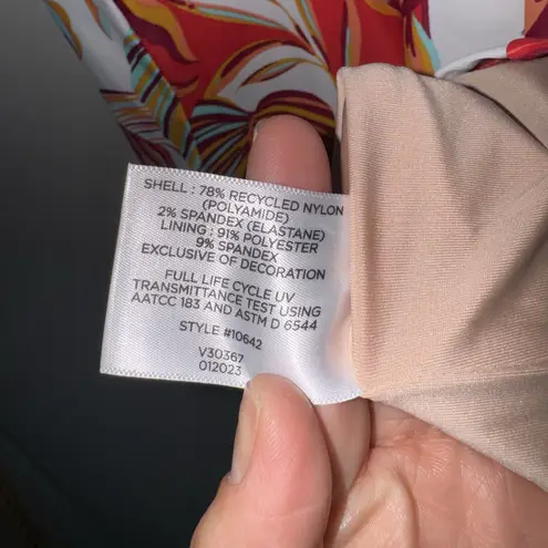 NWT Coolibar Kaylana Tank Top Woman’s XS UPF 50+ Floral Red Tropical 10642 Lined