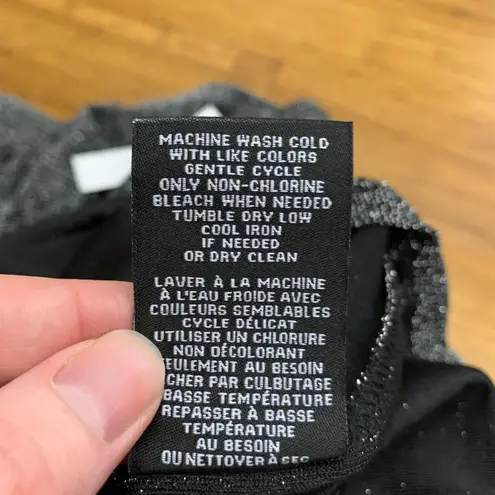 Grace Cowl Neck Top Womens Size 1X Sparkle Metallic Long Sleeve Blouse Plus NWT Gray