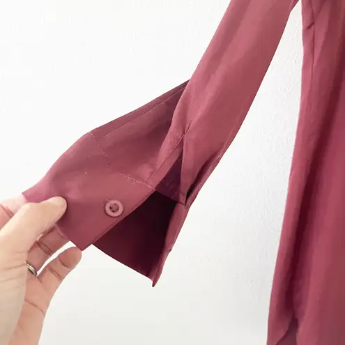 WAYF Maroon Button Down Shirt Dress