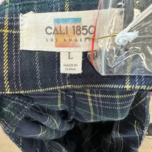 Cali 1850 NWT Womens Plaid Skort in Navy Blue and Hunter Green Size Large