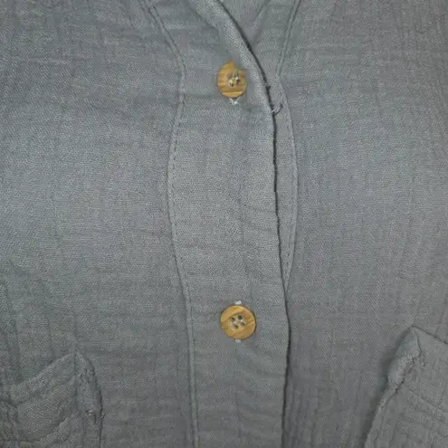 Oddy Nwt Miami Lantern Sleeve Button Up Over Sized Shirt Blouse Size Medium