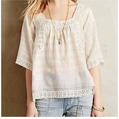 Holding Horses Anthropologie boho peasant top