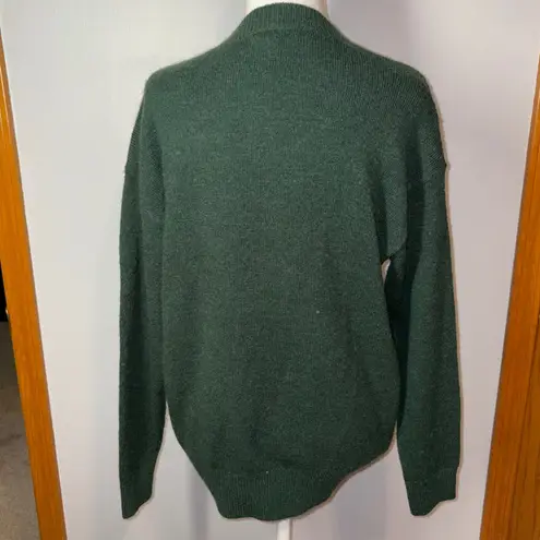 Witty Fox Green Peace Sign Floral Knit Sweater Young Contemporary Size S