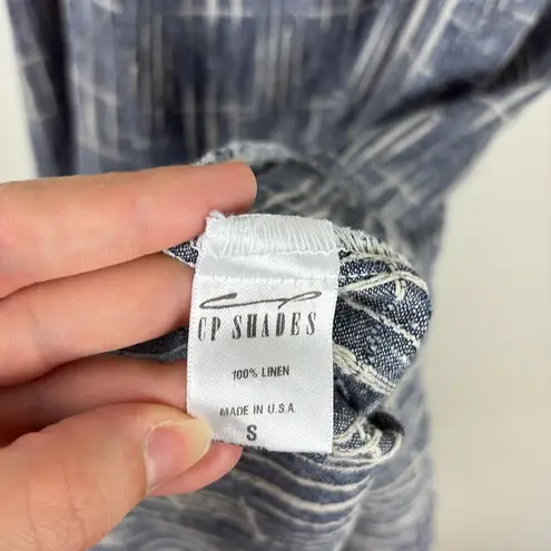 CP Shades 100% Linen Twill Dress Women’s Size Small Blue Beach Patterned