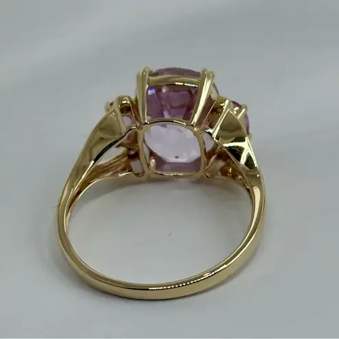 NWOT 14K Gold 5.19ct Natural Kunzite& Pink Sapphire/Geniune Diamonds Ring in 7