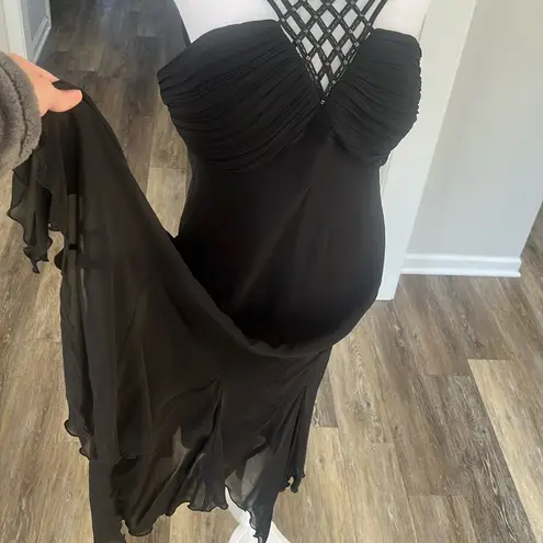 Vintage Y2K Womens Dress Whimsigoth Fairy 90s Fairy Vamp Goth black Maxi medium