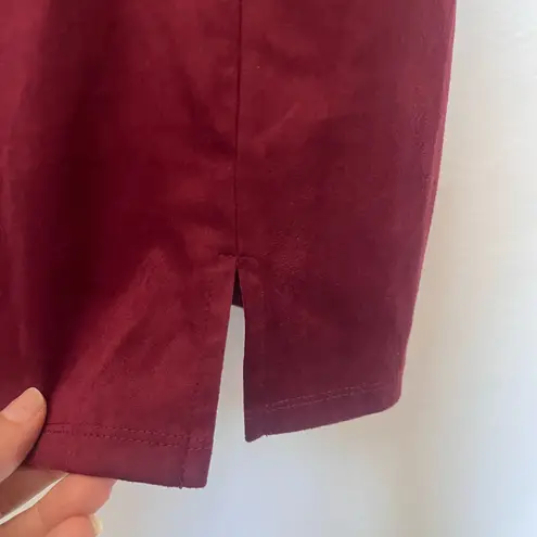 Mi Ami Y2K Faux Suede Jumper Dress Sz XS Burgundy Holiday Party NYE Academia Red