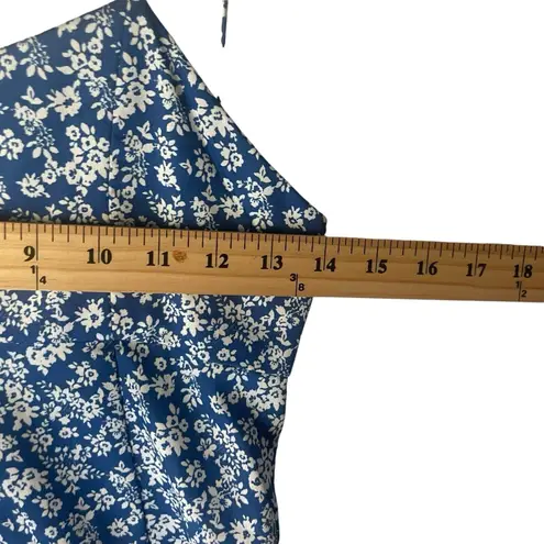 L.I.A Love Is All Women's Size Small Blue Floral Tie Back Satin Slip Dress