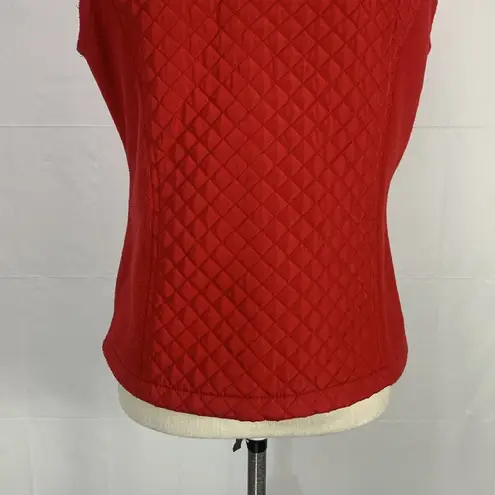 IZOD Red Full Zip Quilted Fleece Vest Size Small