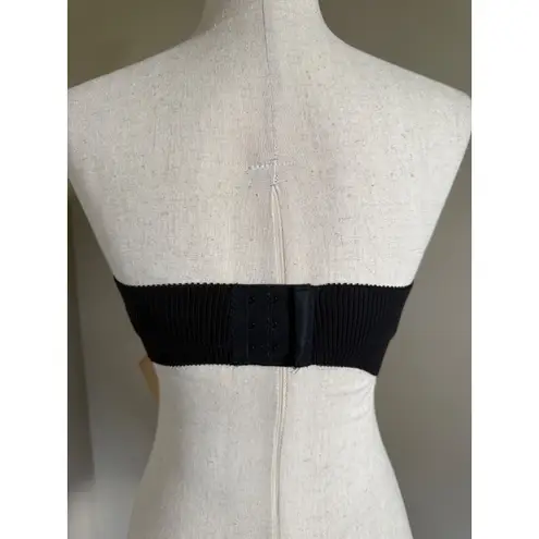 Vintage Black Seamless Strapless Bra Floral Applique New With Tags Size undefined