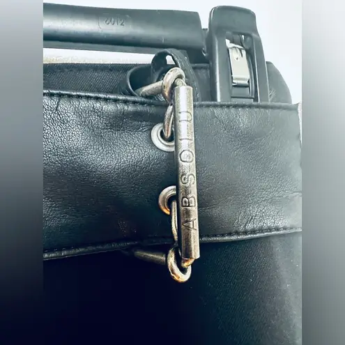 Absolu Paris Women's Black Leather Waist Accent Belt Pants Size 36 EU 6 US