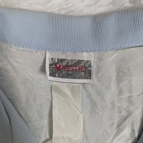 Mystic 90s Collared Button Front Vest Peplum Waist Light Blue Size Large