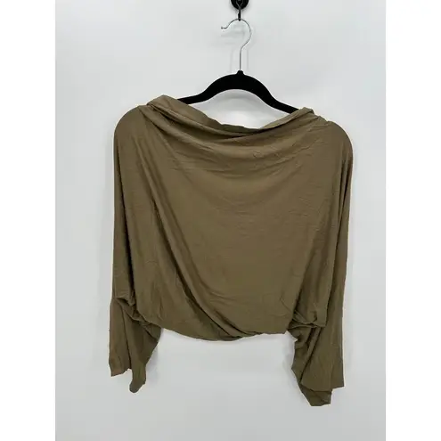 LOGO By Lori Goldstein Cardigan Scarf Button Sleeve Women M/L Green Stretch