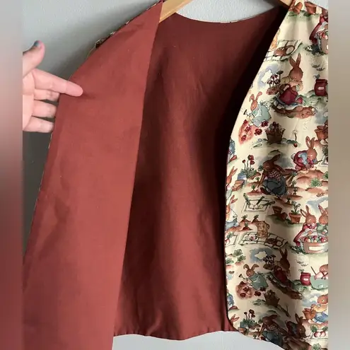 Vintage Bunny Garden Print Vest M