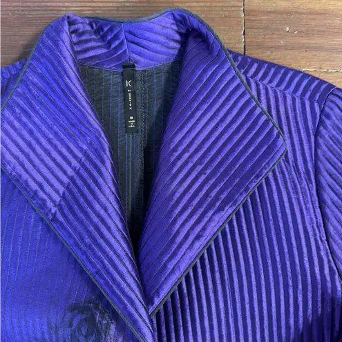 IC By Connie K Lightweight Metallic Purple Floral Coat ~ Size Medium 🧡🍄