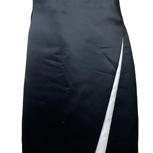Luxe by Sheila Yen Satin Cocktail Dress Black Size 4