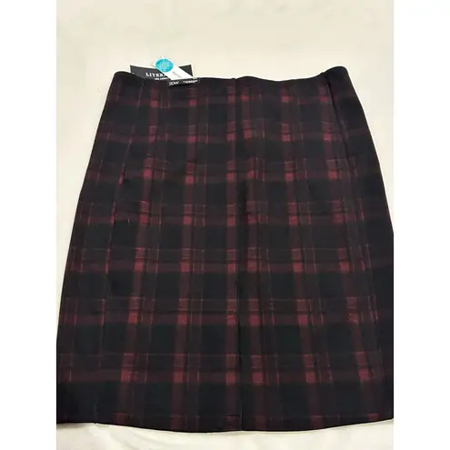 Liverpool NWT LA Plaid Red Black Pencil Skirt Womens Size 20w