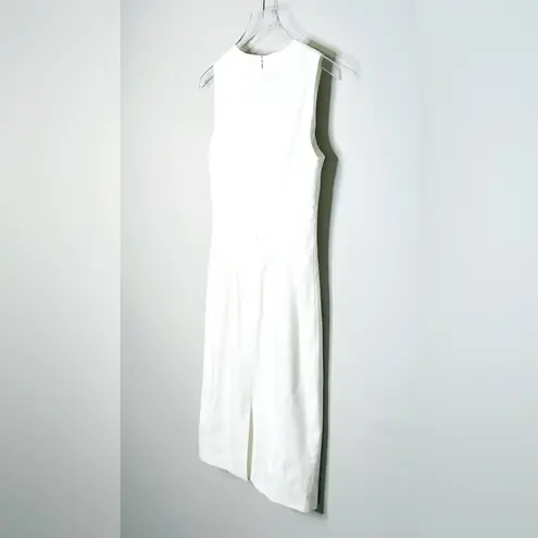Piazza Sempione Shift Textured White Cotton Dress Size 42