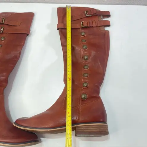 Brown Studded Tall 7M Women Knee High Riding Boots Equestrian Southwestern Boho Size 7