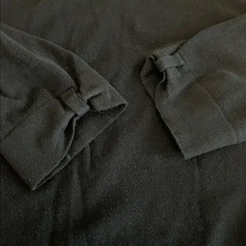 Coldwater Creek Lightweight Squareneck 3/4 Sleeve Knit Top Black Size Medium