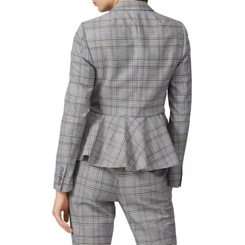 Rebecca Taylor Plaid Wool Blend Peplum Blazer Size 2 New with Tags