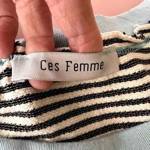 Ces Femme Boho Patchwork Long Sleeve Scoop Neck Blouse Size Small