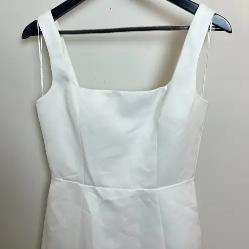 Elliatt Amelie Square Neck Duchesse Satin Cocktail Minidress in Ivory Small