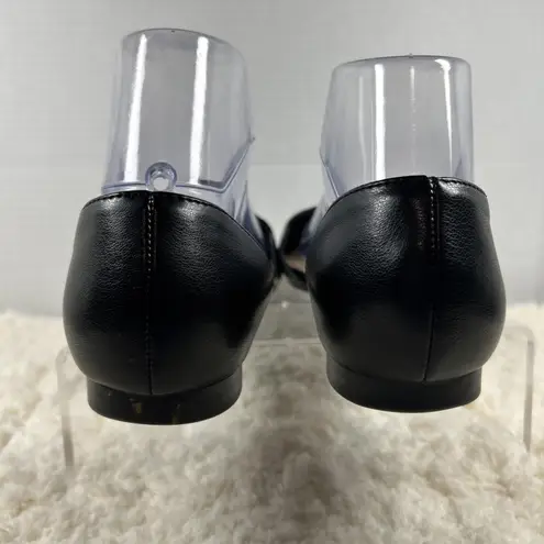 Isaac Mizrahi New York Black Pointed Toe D'Orsay Flats Vegan Perforated Size 8.5