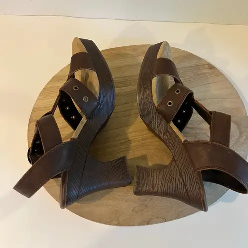 Maurice's  Brown Square Toe Chunky Y2K Look Strappy Sandal Size 10
