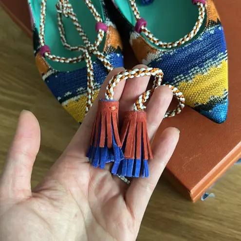 Missoni New textile print lace up flats