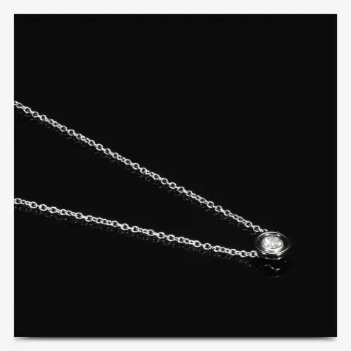 Boutique NEW 18k Gold Plated White Ceramic Bezel Set Diamond Pendant Necklace, 18-20”‎