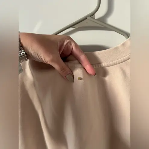 Cuyana Short Sleeve Sweatshirt with Tassels in Blush Pink size XL