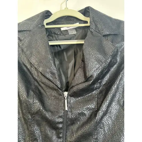 Tanjay Jacket Size 8P Black Velvet Burnout Snake Print Whimsigoth Stevie Nicks