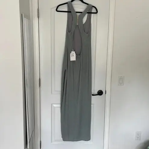 NWT RUMER Rosa Stripe Cutout Maxi Dress Seafoam Sz Large