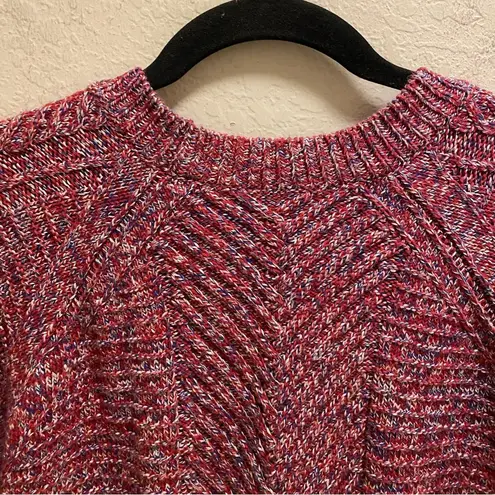 margaret o'leary Knit Marled Sweater With Built-In Dress Shirt Hem Size S